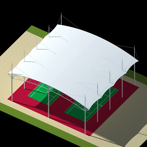 QC002 The badminton court membrane structure canopy
