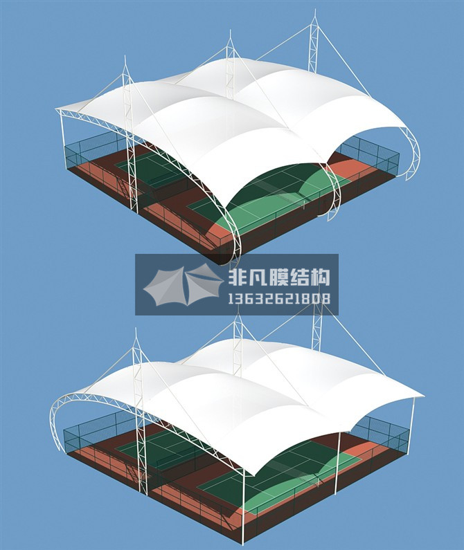 QC004 网球场膜结构雨棚