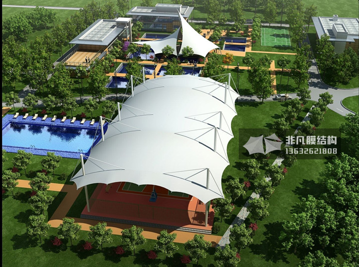 QC007 basketball court membrane structure canopy