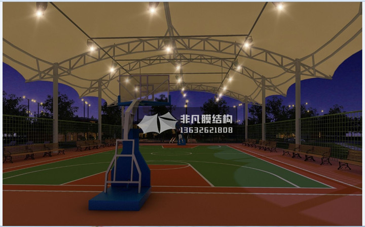 QC007 basketball court membrane structure canopy