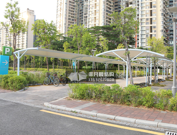 TC033 自行车膜结构停车棚 香港中文大学深圳附属医院